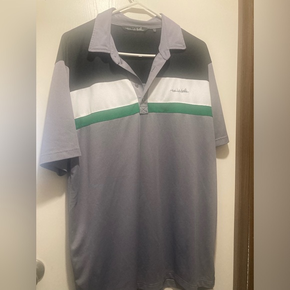 Travis Mathew Gray and Green Polo Shirt Sporty Design - Picture 1 of 8